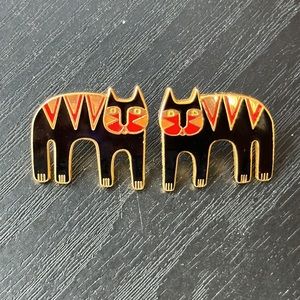 Vintage Laura Burch Cat Earrings